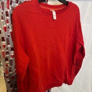 Cozy Red Sweatshirt & Holiday Mug Print Lounge Pants Pajama Set – Size XL